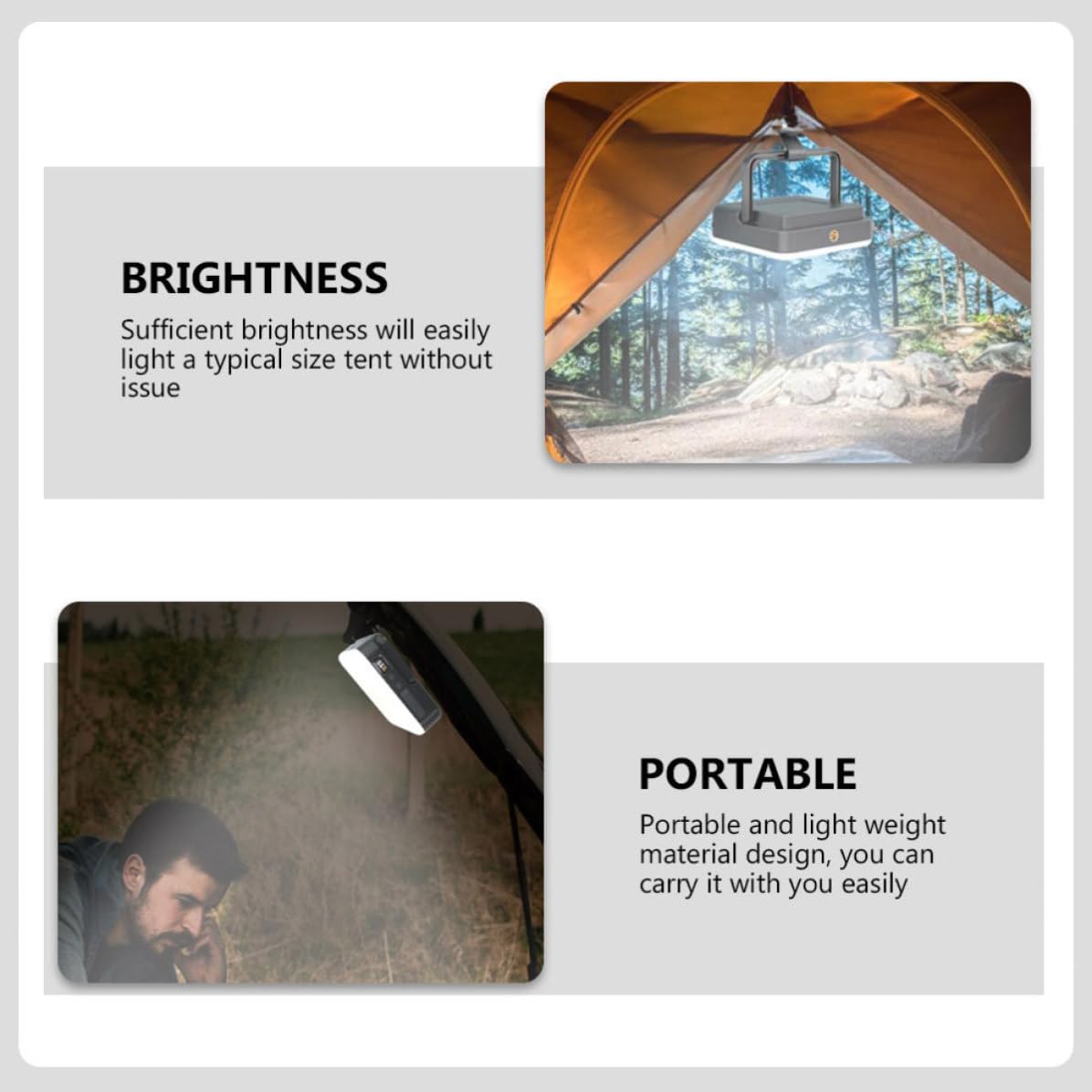 Lanterna da Campeggio LED Multiuso, 13500 Mah, Abs Nero | Ricarica Usb, Doppia Uscita Usb, Ipx5, 1000 Lm, per Viaggi All'aperto e Situazioni di Emergenza