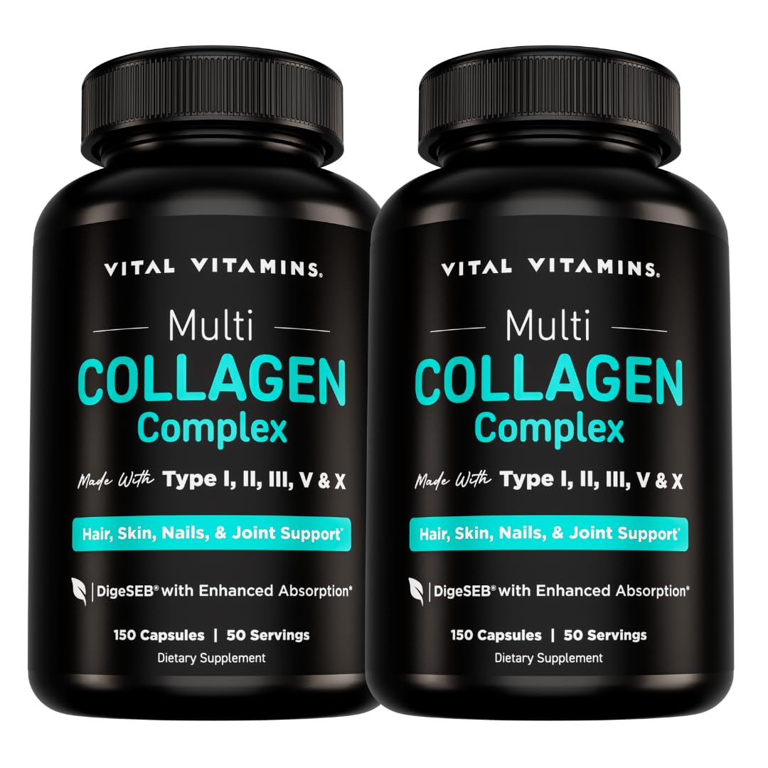 Multi Collagen Complex - (2-Pack) - Type I, II, III, V, X, Grass Fed, Non-GMO