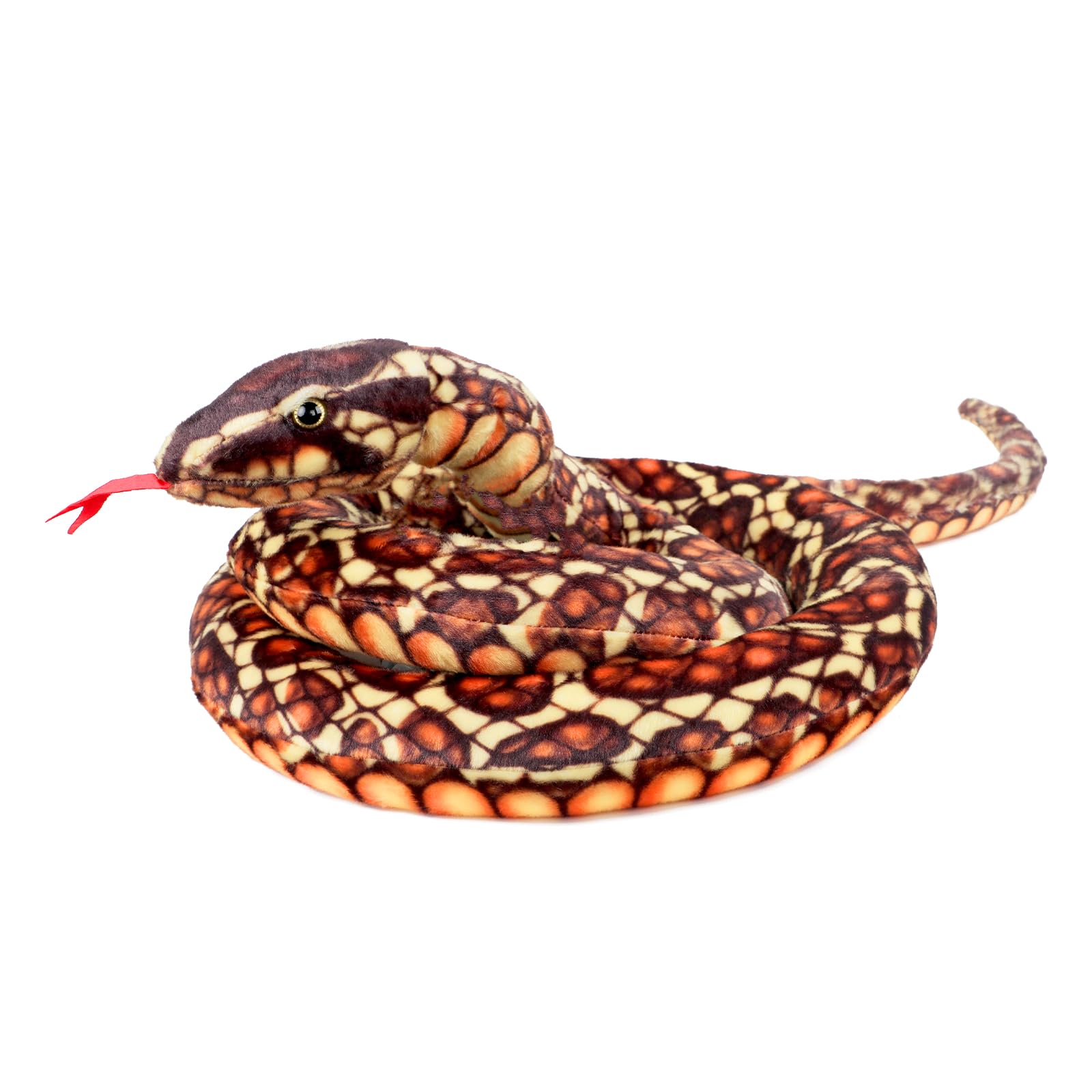 Faxianther Lifelike Plush Snake Toy 78.7 Inches Long Stuffed Animal Giant Boa Constrictor Funny Realistic Plush Cobra Cushion Toy Stuffed Snake Halloween Party Home Decor Prank Props for Kids Adults