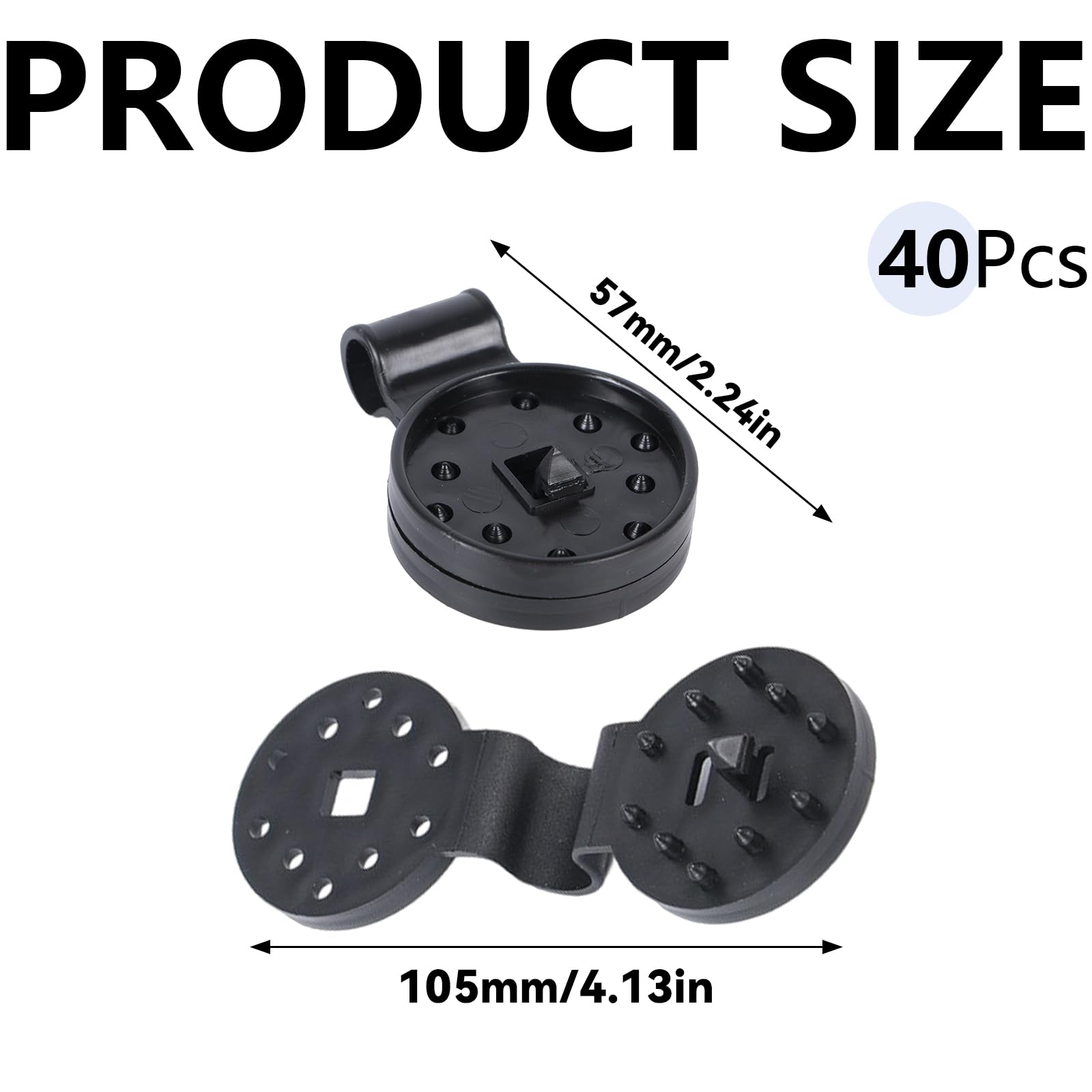 40Pcs Garden Shade Cloth Plastic Clips Greenhouse Film Shade Netting Black Clips Portable Round External Shade Net Hook Clips for Garden Netting Shade Netting - Image 2