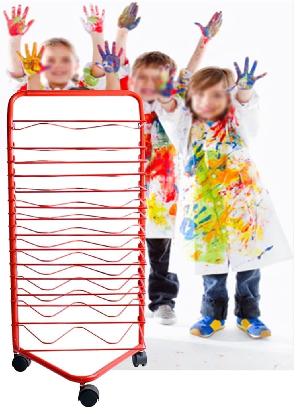Aioneer Art Drying Rack, Classroom Drying Rack, Space-Saving Shelves, for A3,K8 Paper Magazine Storage