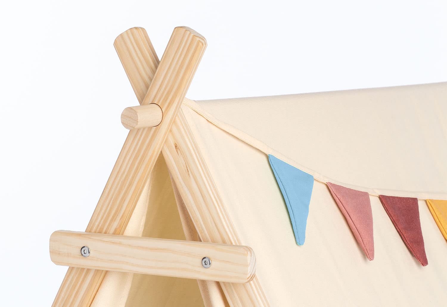 Tenda Da Gioco PINOLINO Yuma - 101x131x106 Cm, Con Finestra, Tappetino E Ghirlanda, 2 Ingressi, Bianco/Blu Pastello, Per Bambini