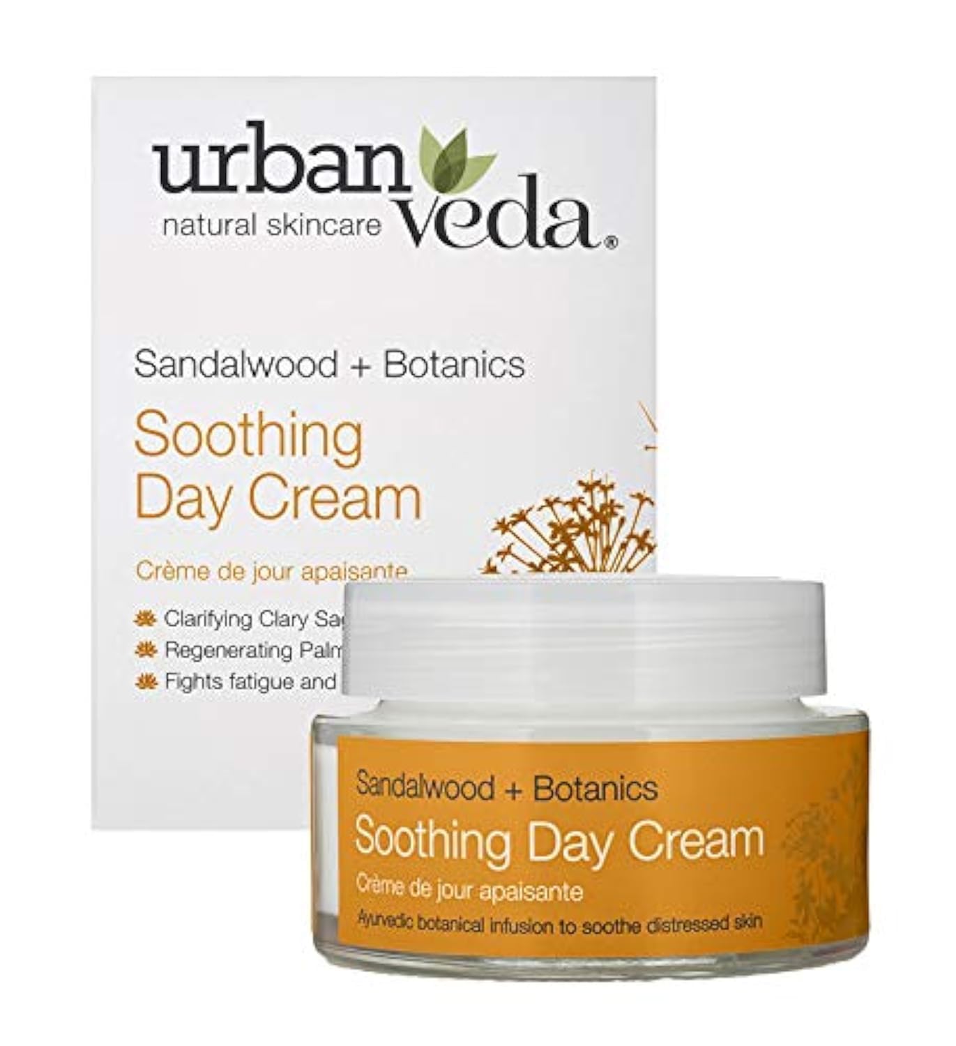 Urban Veda Natural Skin Care Soothing Sandalwood Day Cream, Ayurvedic Face Cream, Clarifying & Regenerating, Fights Fatigue & Dehydration, Day Cream Glowing Skin