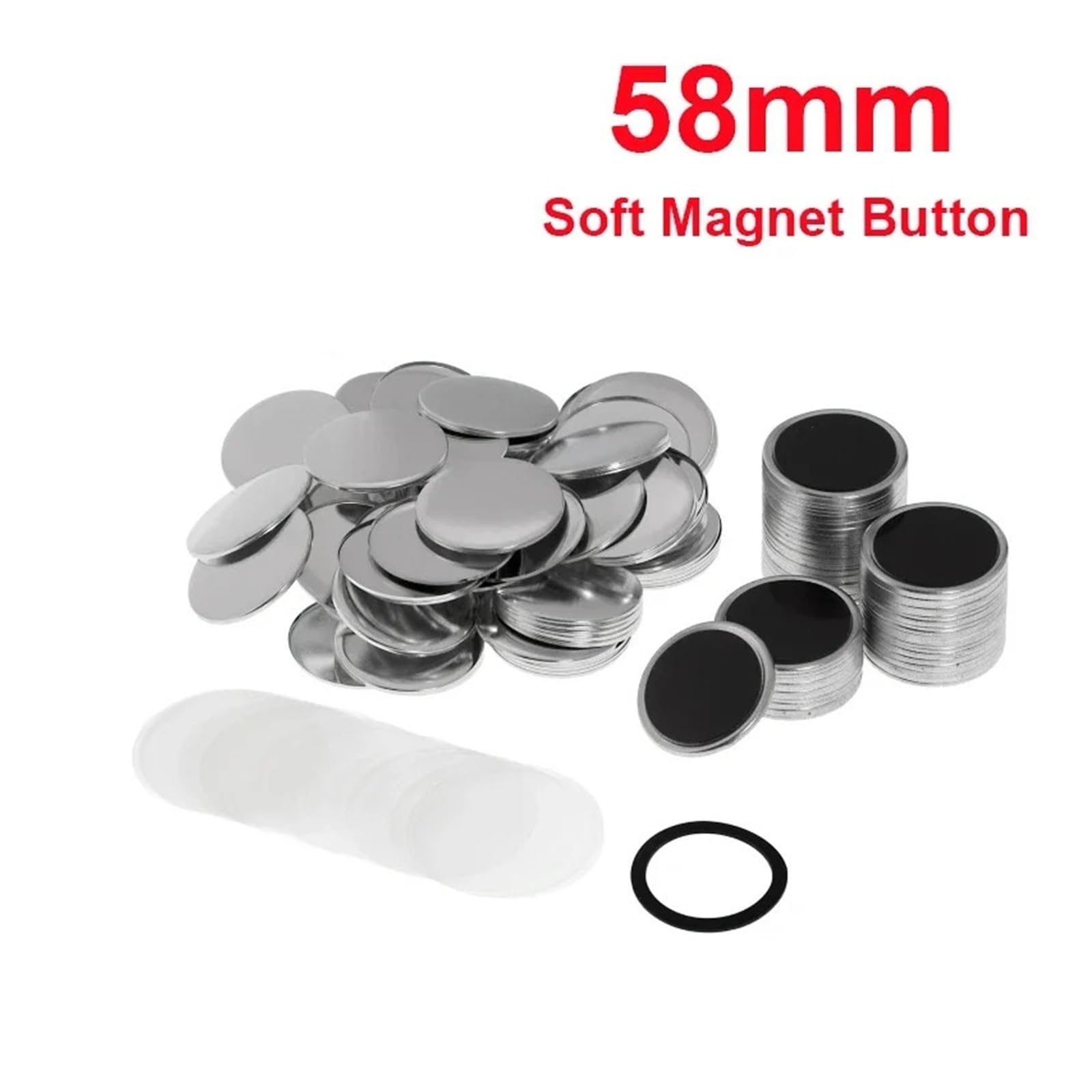 100 stücke 58mm Starke Weiche Magnetische Kühlschrank Aufkleber Abzeichen Material DIY Blank Pin Button Abzeichen Weit verbreitete Verwendung(58mm Soft Magnet Button)