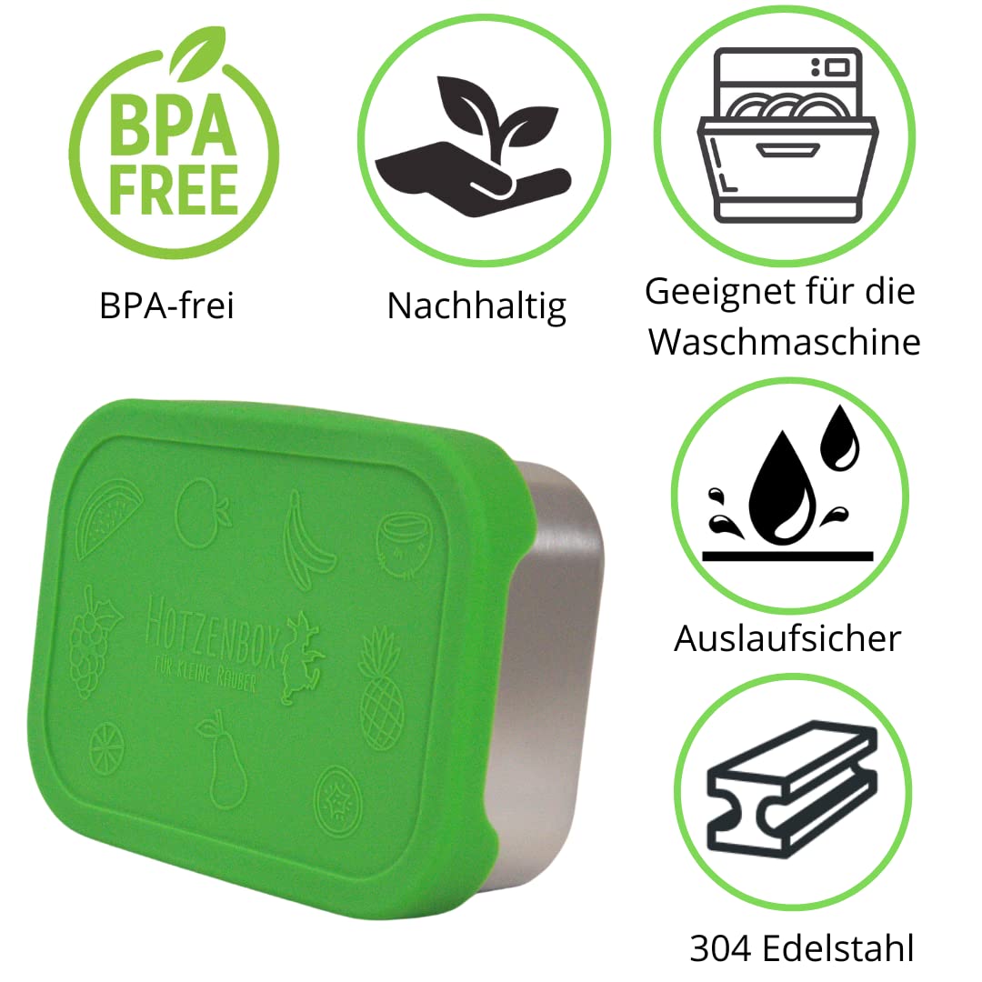 Viwanda HOTZENBOX Sleek – Contenitore Pranzo In Acciaio Inox 800 Ml, Coperchio In Silicone, Verde, Antiperdite - 4