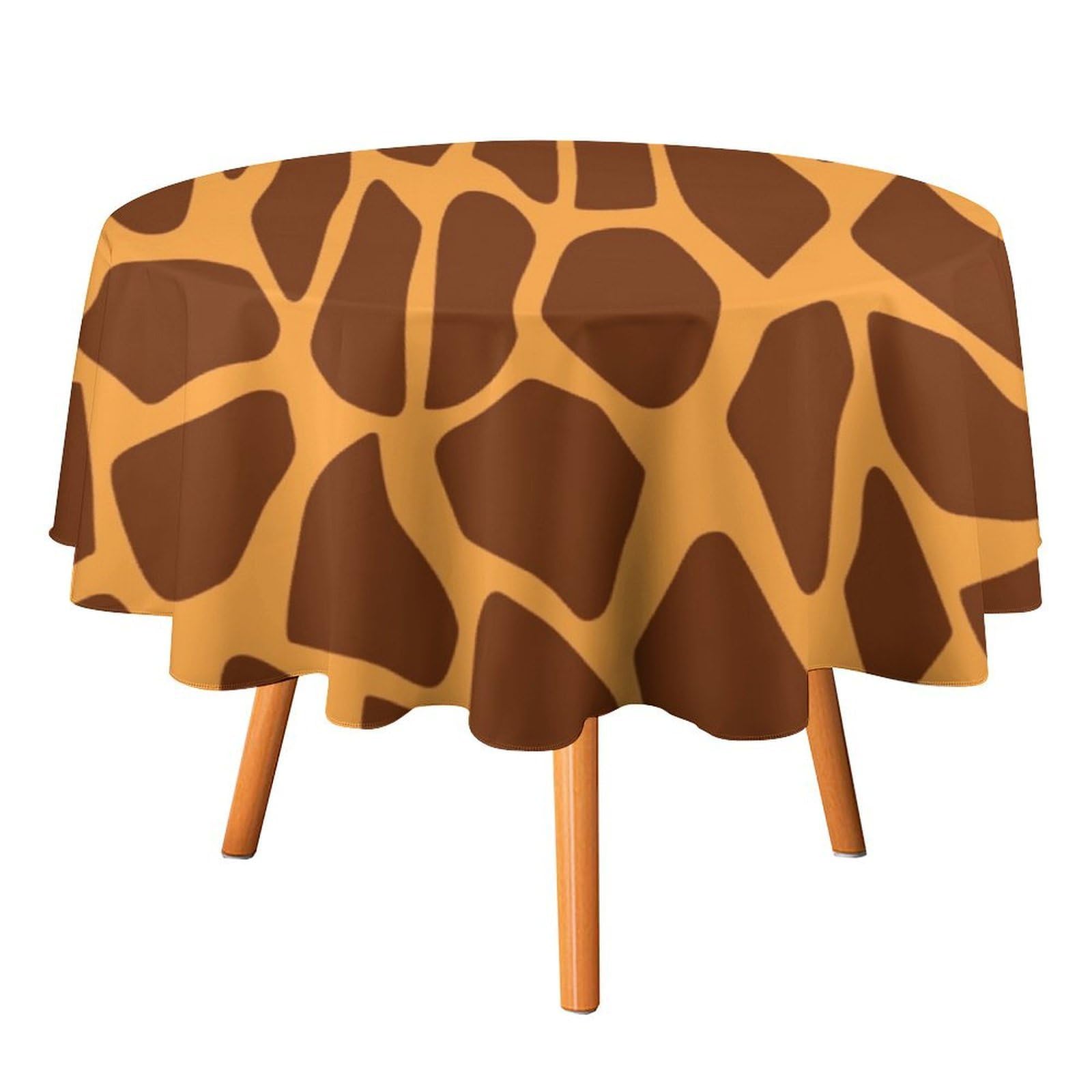 Fekiloot Style Giraffe Print Round Tablecloth - Heavy Duty And Washable,Polyester Decorative Fabric Table Cover,Tablecloths For Kitchen Dining, Wedding, Birthday Party50x50in