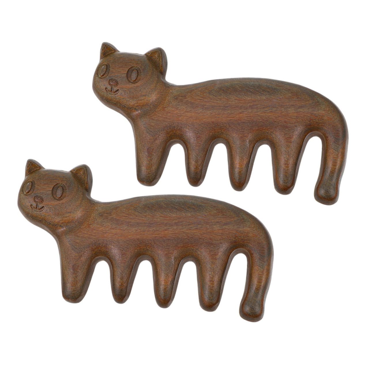 KOMBIUDA Cute Cat Shape Scalp Massager Comb Portable Home Massager for Hair Care