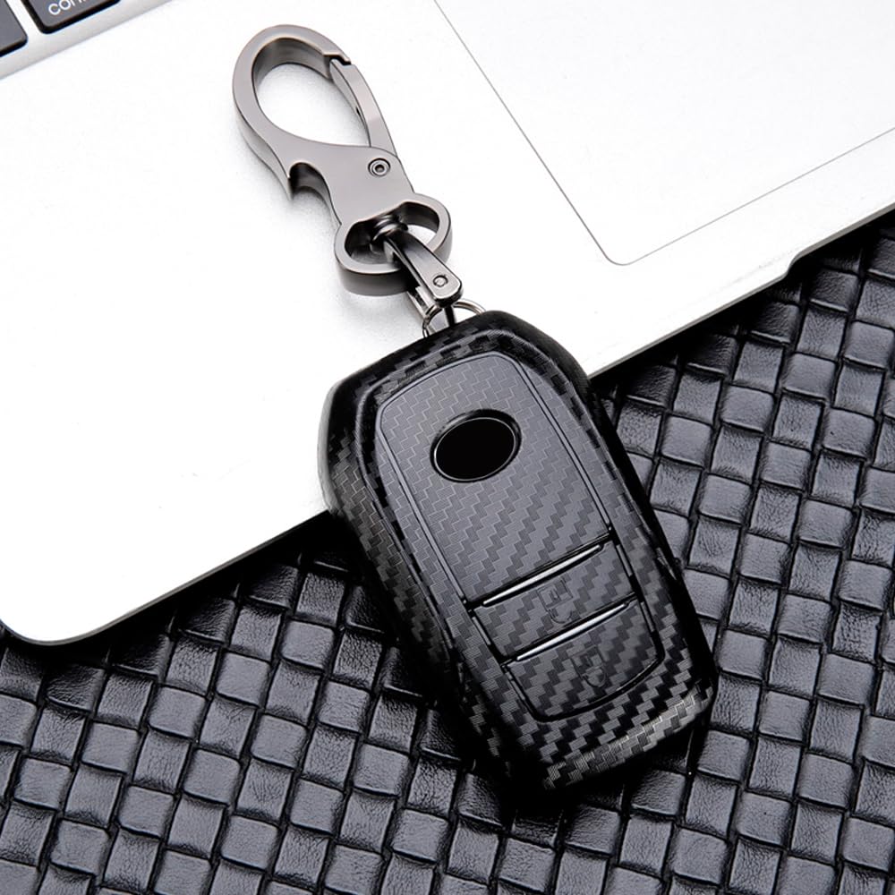 KUNIO Key Fob Cover fit for Toyota Yaris Cross Yaris Hybrid Rav4 Aygo GR Sport 2020 2021 2022 2023 ABS Key Cover Key Protection Key Chain 2 Buttons C Black - Image 3