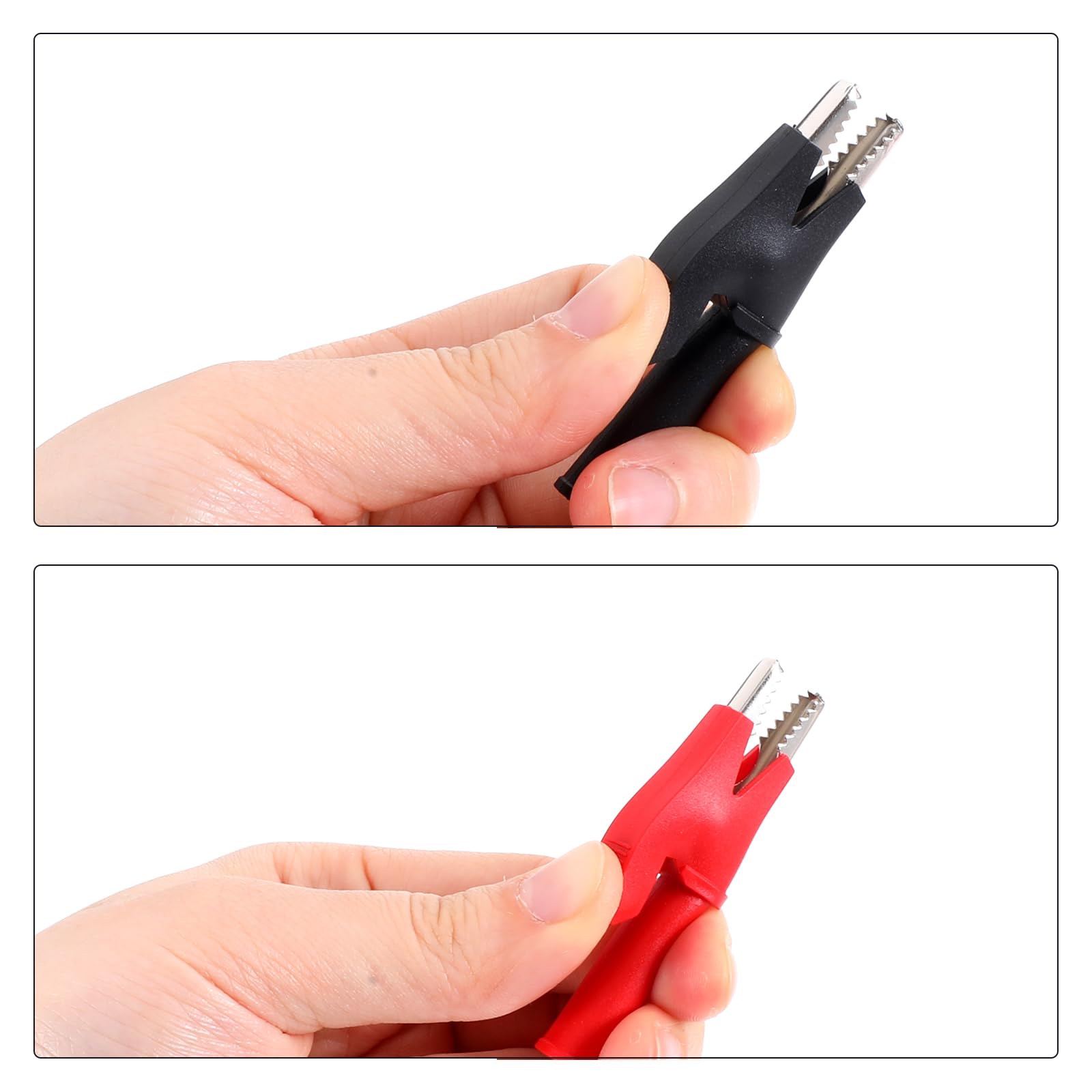 40x Uxcell Krokodilklemmen – Isoliert, 30A, Rot/Schwarz, 72mm, Für Test & Messung