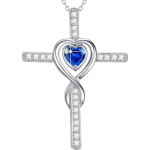 Dorella Love Infinity Necklace for Women Christmas Jewelry Birthday Gifts Wife Mom November December Birthstones Citrine Blue Topaz and More Stones Jewelry 925 Sterling Silver