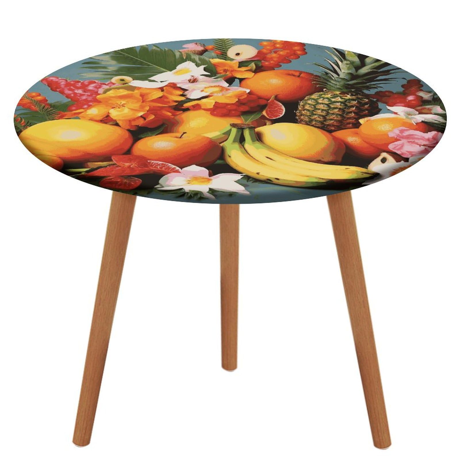 Nappe ronde ajustée élastique 120cm imperméable aux motifs de fruits