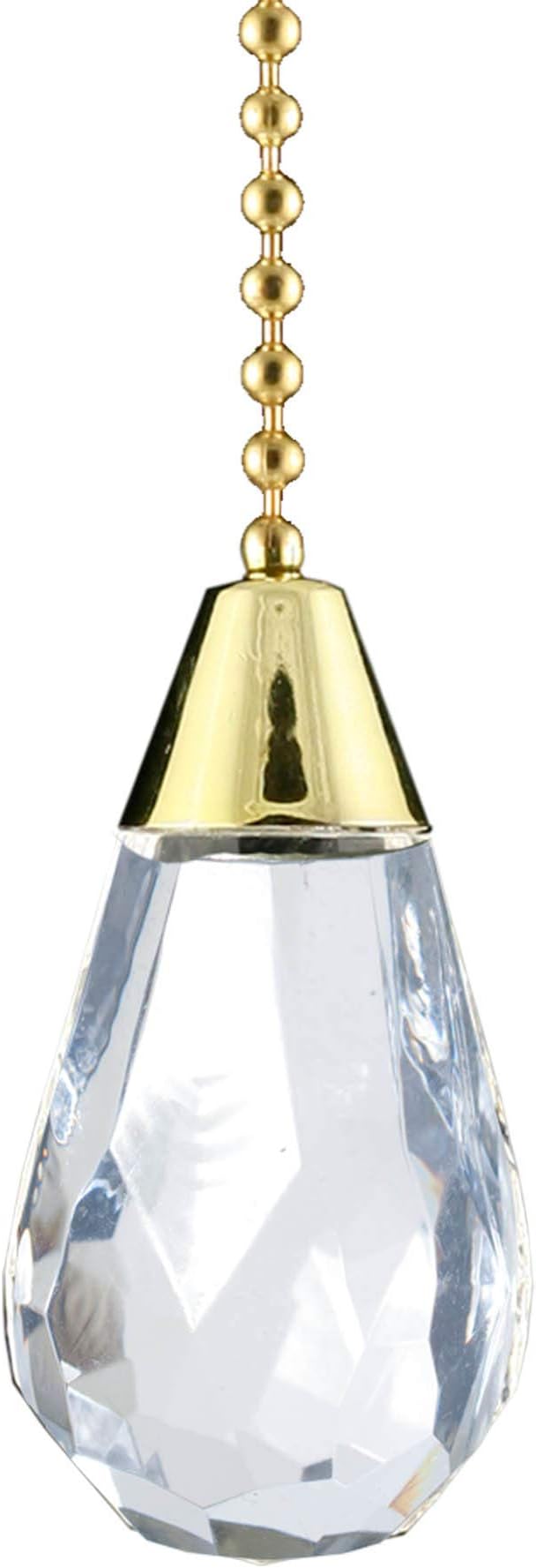 Crystal Effect Teardrop Bathroom Light Pull with Brass Pull Chain / Pull Cord Replacement