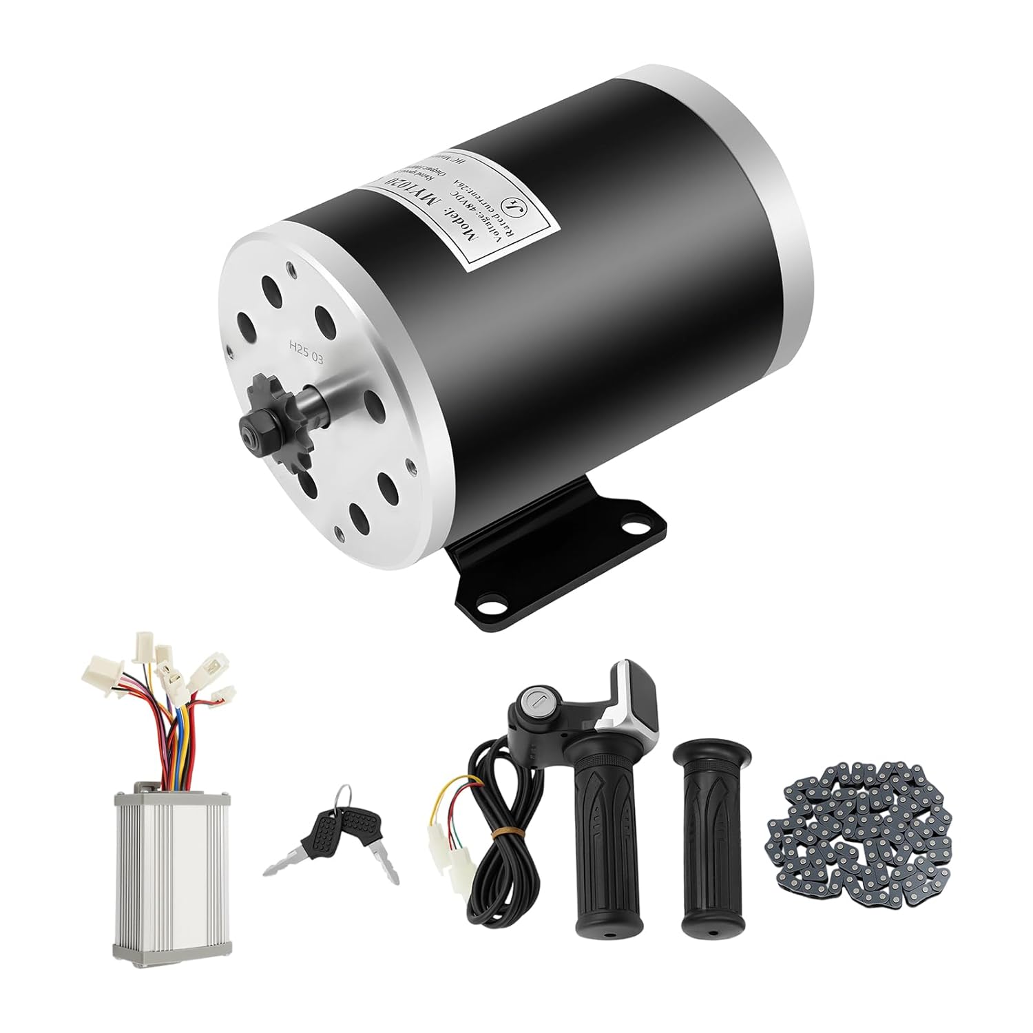 1000W Electric Brushless DC Motor Kit with Controller and Throttle 48V 3000rpm Motor for Scooter E Bike Go Kart Modern Chain Drive System 1000 Watts