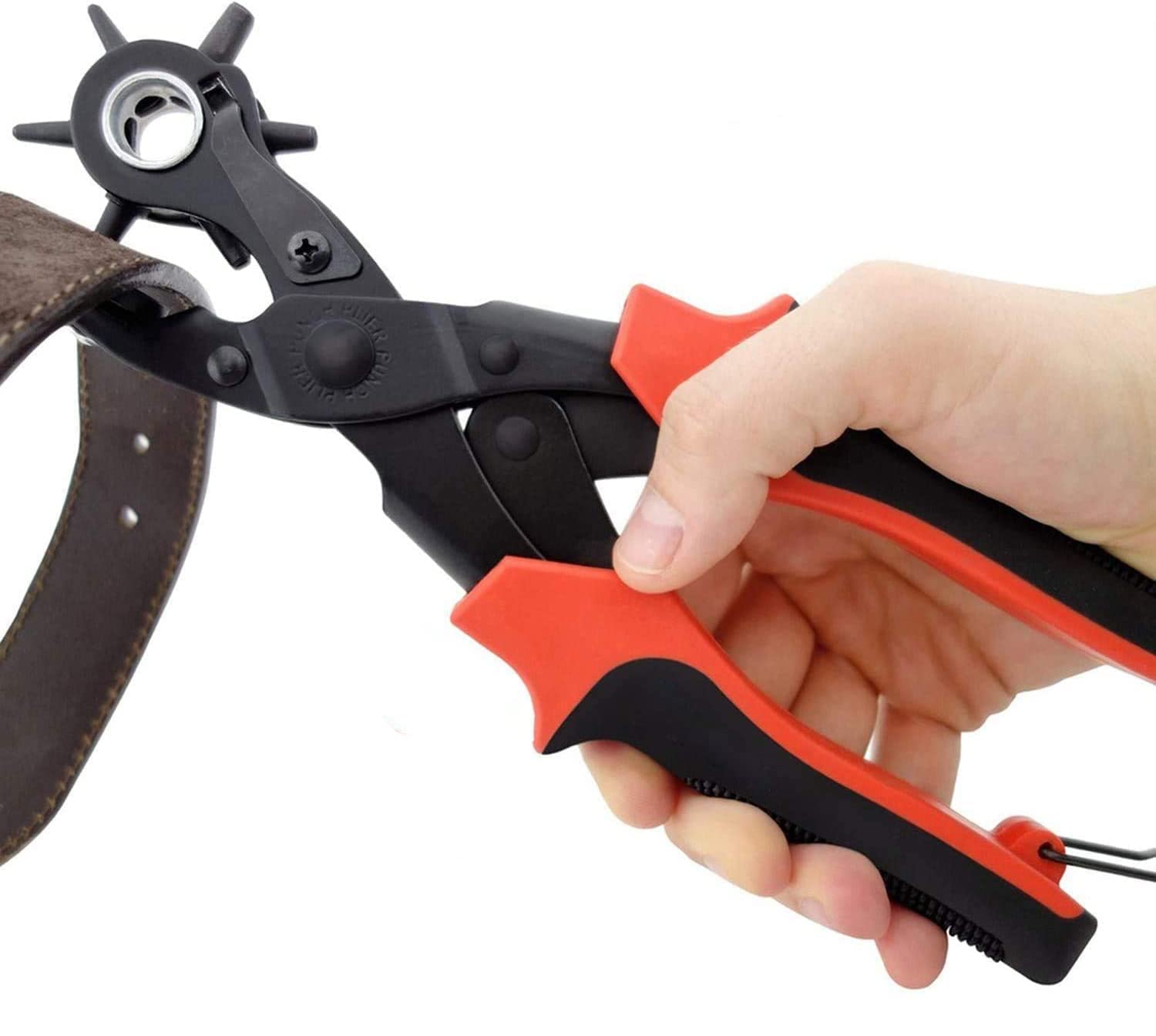 ALMEKAQUZ Professional Leather Hole Puncher – Leather Punch Tool for Belts, Watch Bands, Handbag Straps and More – Precision Multi-Size Fabric & Leather Hole Puncher for Crafts & Easy DIY Belt Holes