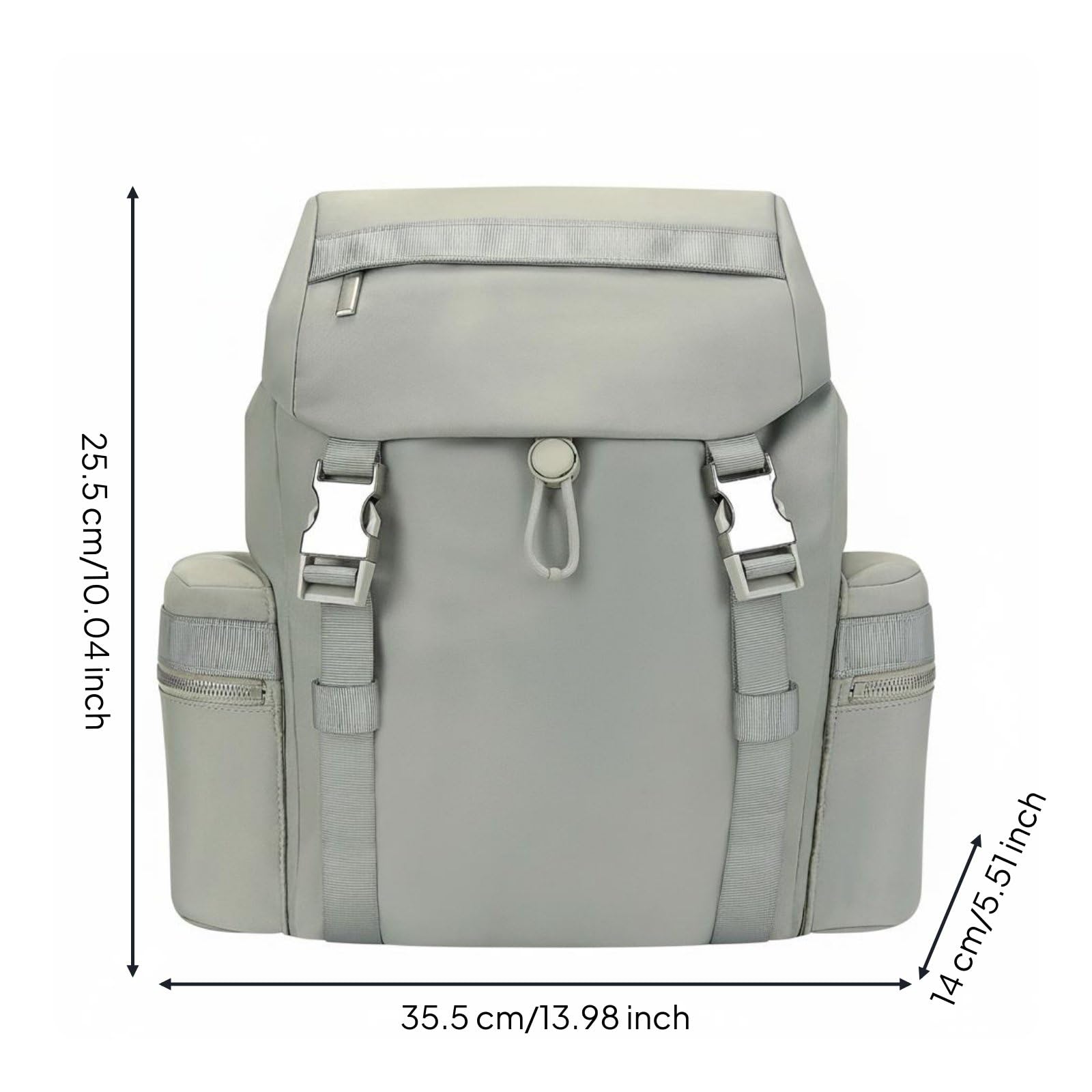 Zaino da Viaggio Unisex Robusto Imbottitura Dorsale Traspirante Cerniere di Qualità Spallacci Larghi Indicato per Uso Professionale Escursioni All’, Grigio, Grigio Lino