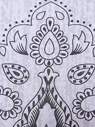 Image of Swayam Ananda-Premium 100% Cotton 200 TC,Microfiber Fill 150 GSM -Floral Pattern-Single Comforter, Grey, White