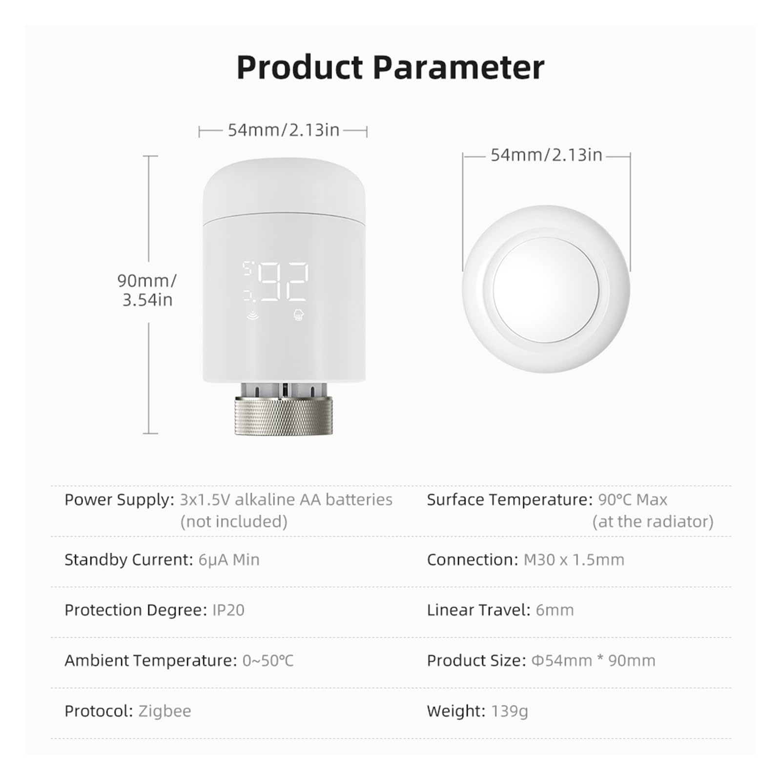 Tuya ZigBee TRV Heizkörperstellventil, Intelligenter Thermostat-Temperaturregler, Kompatibel Mit Automatische Regelung(6PCS)