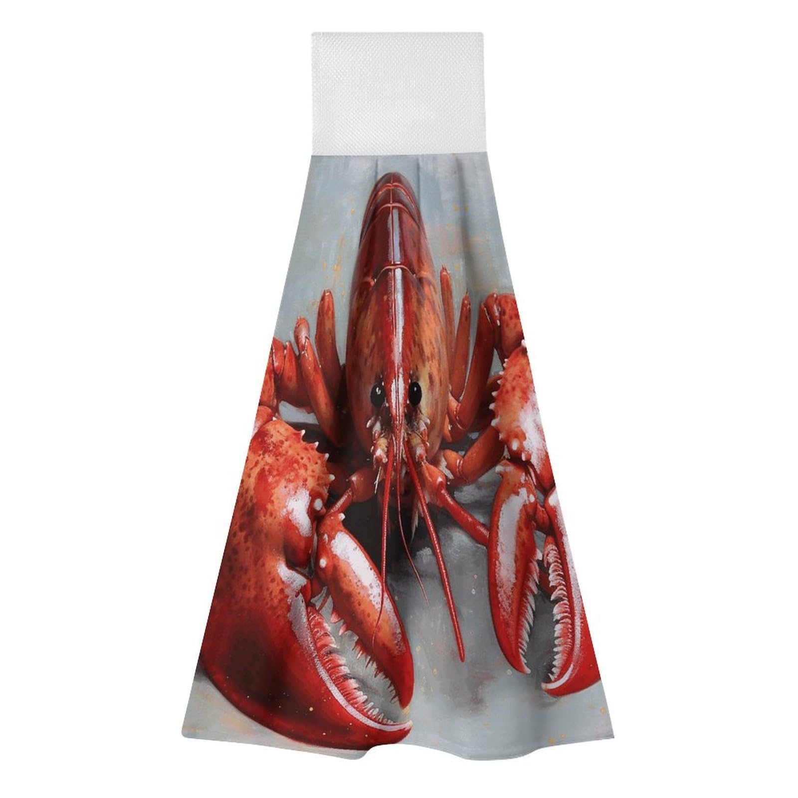 BTCOWZRV Lobster Hanging Kitchen Towels with Loop, 2 PCS Luxury Hand Towels for Bathroom, Soft Microfiber Absorbent Face Towels Quick Dry Cleaning Cloths for Kitchen Dish Towels