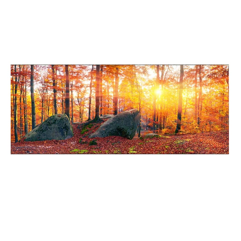 Malowanie diamentami o zachodzie słońca, las o zachodzie słońca, zestawy artystyczne, rękodzieło, do dekoracji ścian domu, 80 x 240 cm