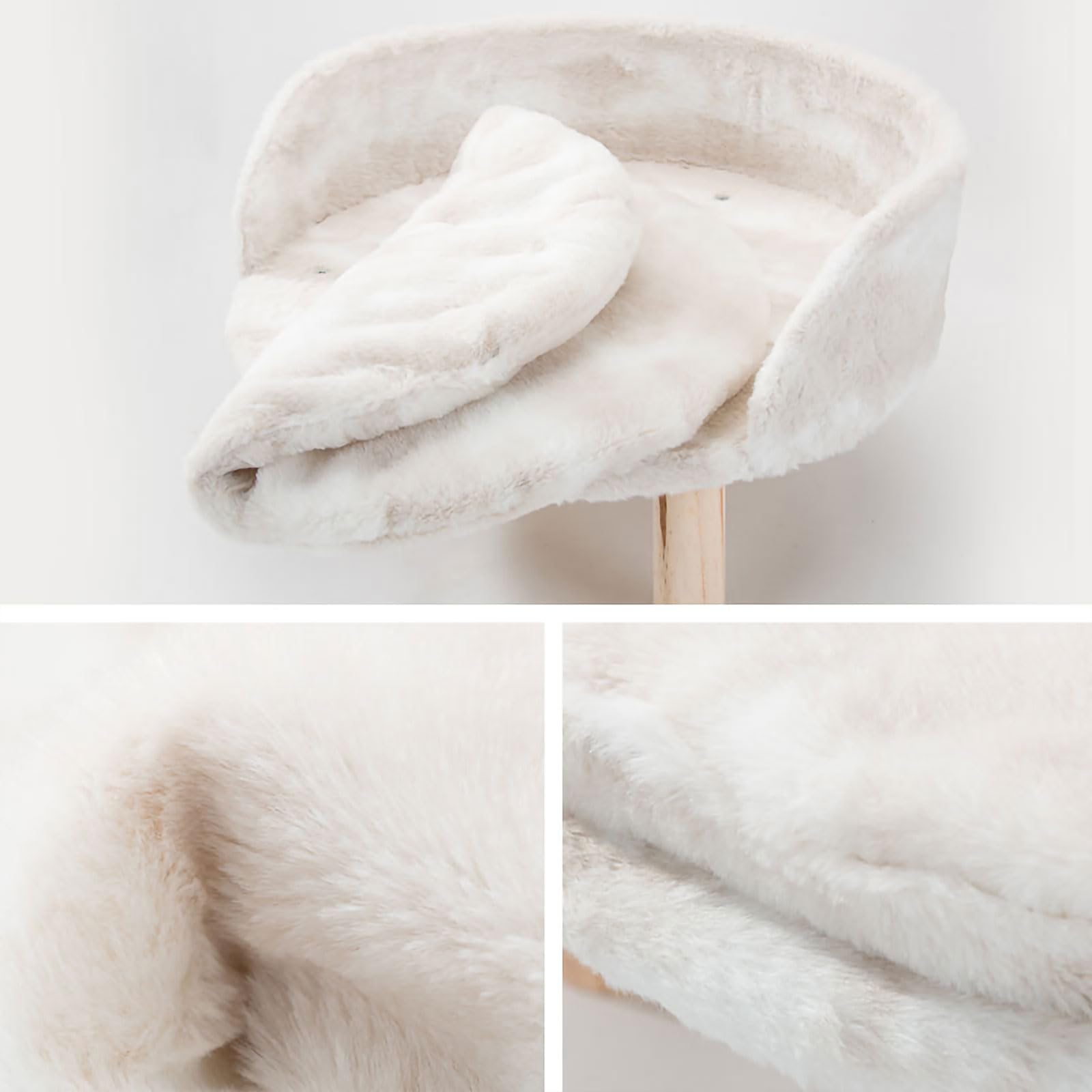 سرير مرتفع للحيوانات الاليفة من كيبفيتيز، سرير للحيوانات الاليفة للقطط والكلاب مع ارجل خشبية متينة، سرير قطيفة للحيوانات الاليفة، كنبة ناعمة مستديرة دافئة للجراء والقطط الصغيرة، يخفف ويحسن النوم