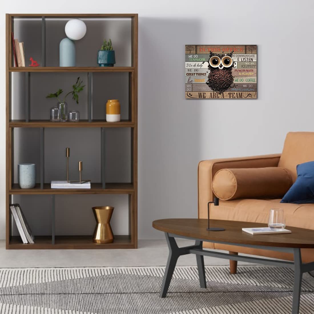 Vintage Office Wall Art - Positive Quotes Tree Canvas Print 12x16 Inch Framed Decor