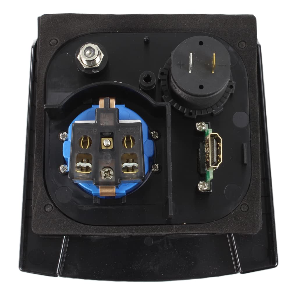 Enchufe exterior multifunción para autocaravana, caravana, camper, 220 V, 230 V, antena satélite, USB, HDMI, color negro