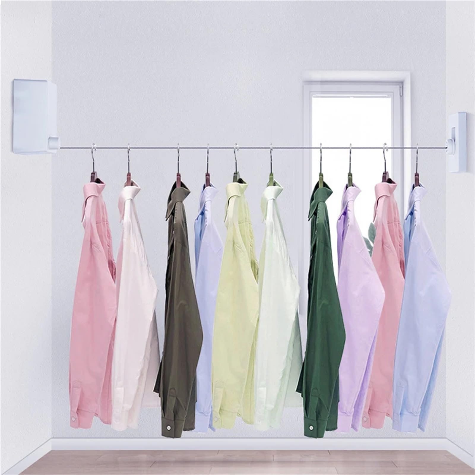 Wäscheleine, unsichtbare Kleidung, einziehbar, Hausinnenraum, Kleiner Mehrzweck-Wäscheständer, Wandseil für Wäsche
