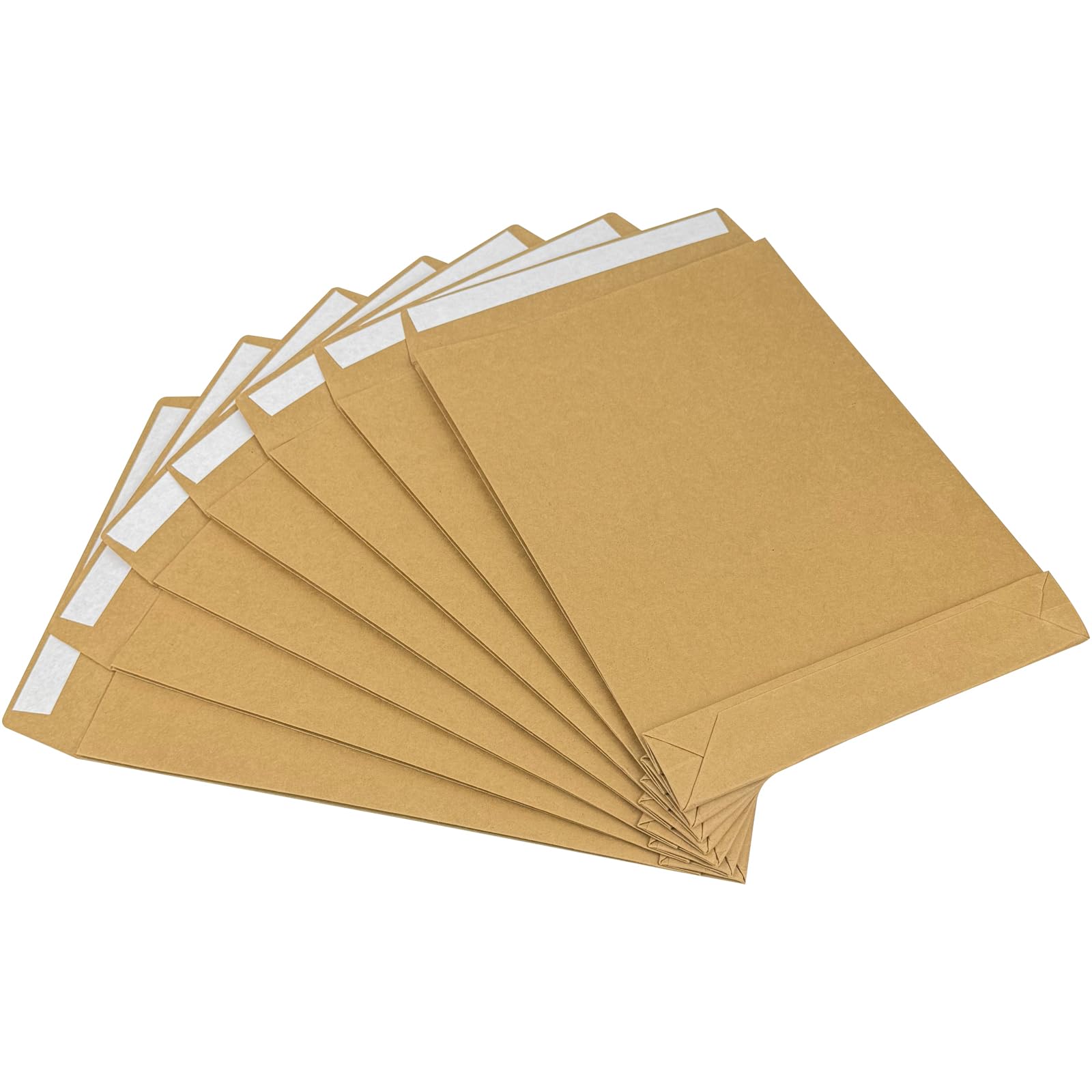 15 Stück erweiterbare große Kraftpapier-Umschläge, 23,6 x 33 cm, selbstklebend, reißfest, Katalogumschläge für Büro, Papier, Dokumente, Aktenaufbewahrung, braunes Kraftpapier