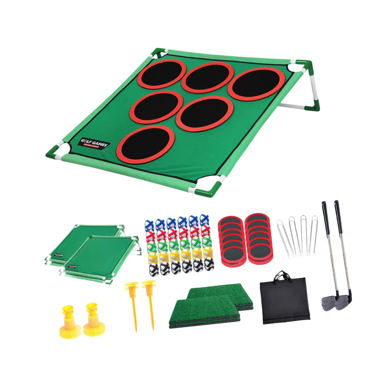 Juego de Putt: Herramienta de Entrenamiento Y Práctica Que Incluye Pelotas de Golf Y Bolsa Portátil para Fiestas Familiares, Oficina Y Jardín, Doble Rejilla