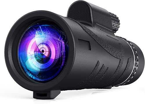 Monocular Telescope 12x50 HD, Waterproof Telescope with Phone Holder Tripod High Powered Monocular Telescope Night Vision for Adults
