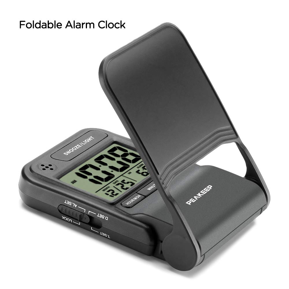 Peakeep Small Foldable Travel Alarm Clock with Date Buy Online in