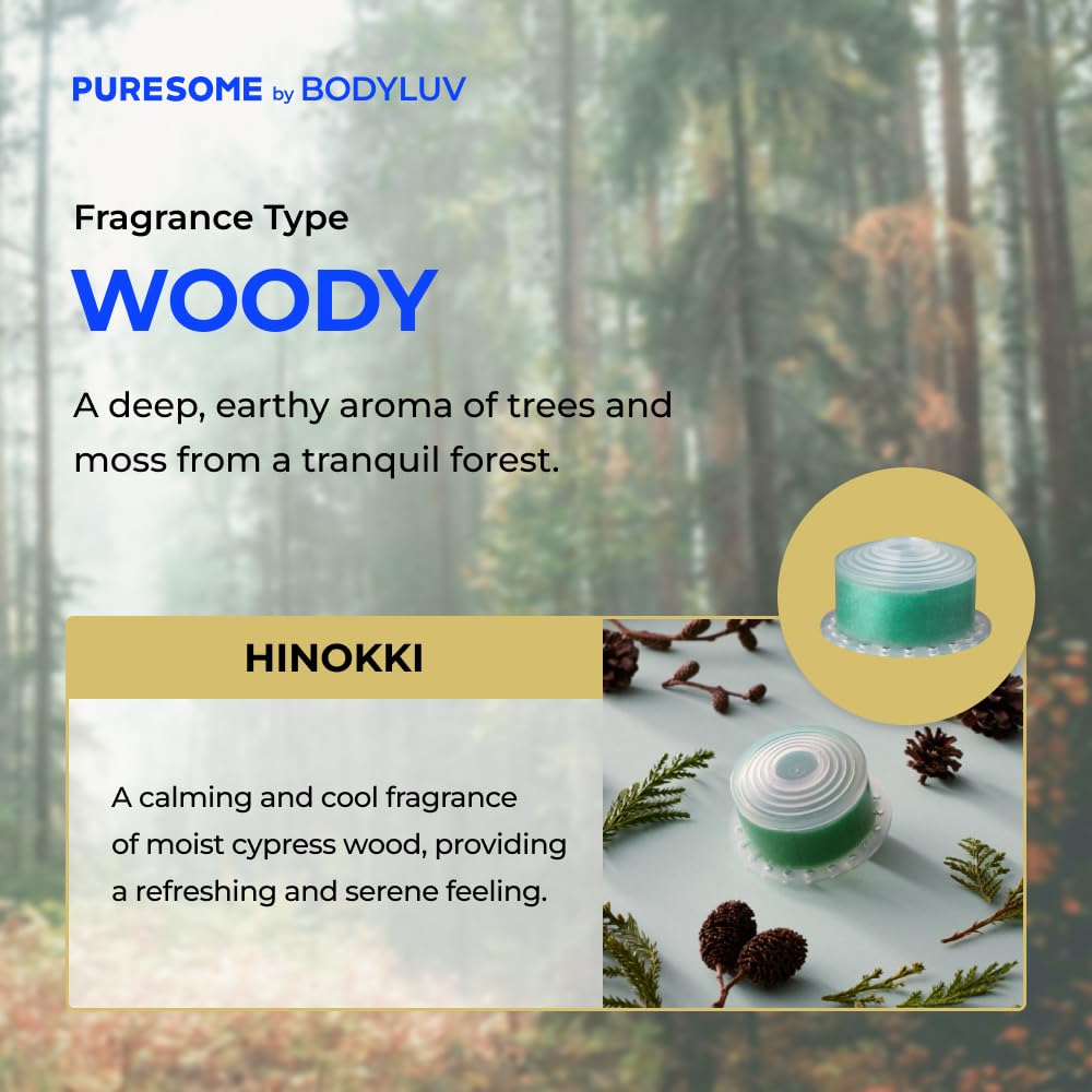 Bodyluv Vita Puresome głowica prysznicowa, jeden wkład filtrujący oczyszczający w zestawie, ręczny zmiękczacz twardej wody, silne ciśnienie wody, oszczędność wody do łazienki (Hinokki)