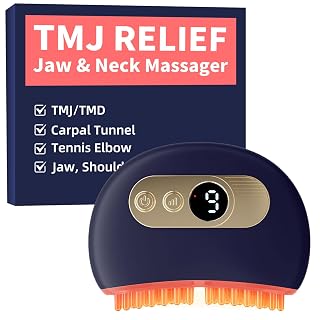 TMJ Relief Products Jaw, TMJ Massager with Vibration and Heating, Ergonomic Multi-Needle TMJ Massage Tool for Jaw & Neck Pain, Clenching & Teeth Grinding (Blue) - Amazon product rated Grade A