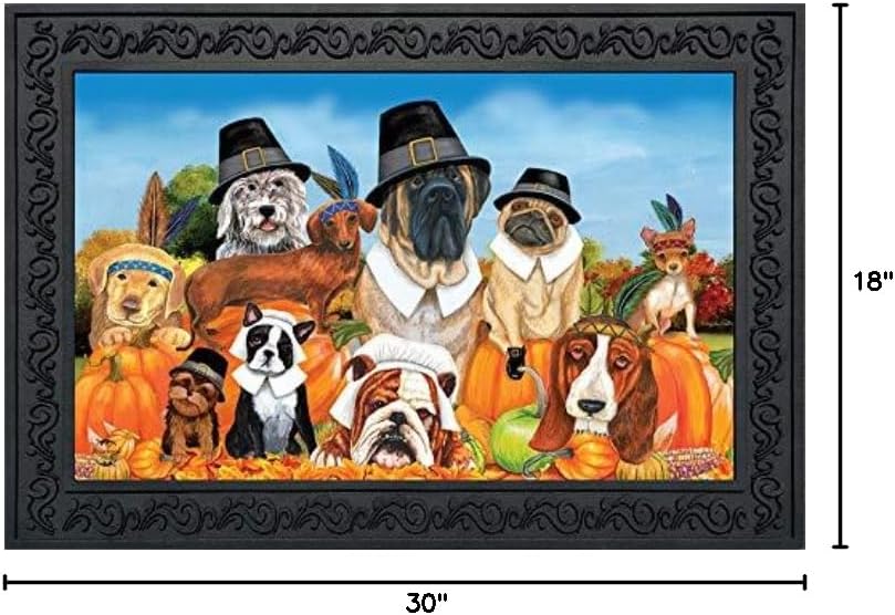 Briarwood Lane Give Thanks Dogs Thanksgiving Doormat