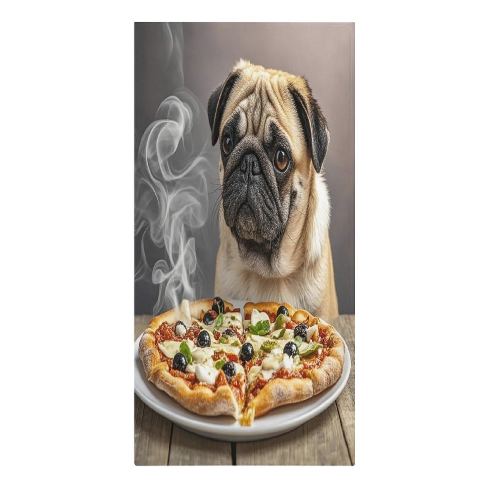 FekiLoot Pug Pizza Towels Lightweight Thin Beach Towel Classic Soft Large Pool Towel Highly Absorbent Sand Free Bath Towels Travel Blanket for Vacation Essentials Adult Gift 30" X 61"
