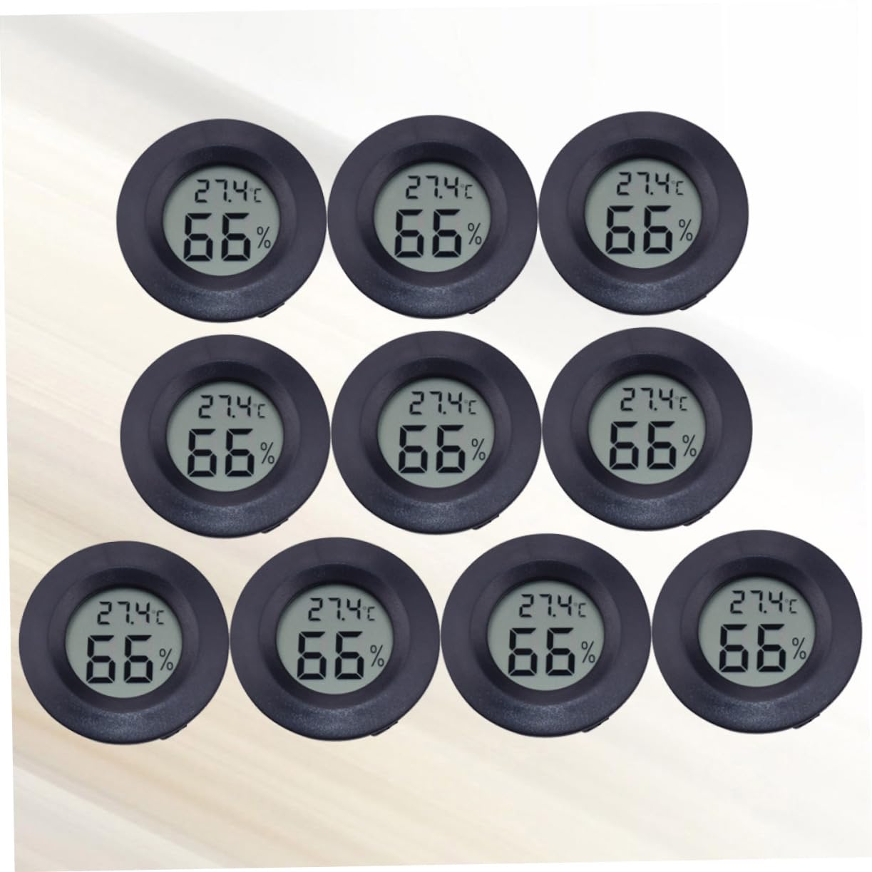 BESPORTBLE Igrometro Termometro Digitale Rotondo da Incasso per Rettili, Display in Celsius, ABS Acrilico, Facile da Installare, 10 Pezzi per Uso Domestico | Abs Acrilico, Display in Celsius, Confezione da 10 Pezzi, Uso Casa e Negozio per Animali