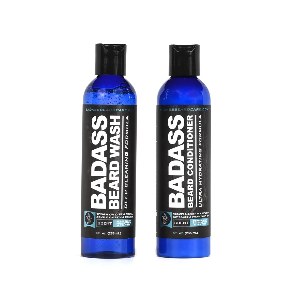 Badass Beard Care Beard Wash & Conditioner KIT For Men – Made of Natural Ingrediens for Healthy, Soften and Itchness Free Beard and Mustache