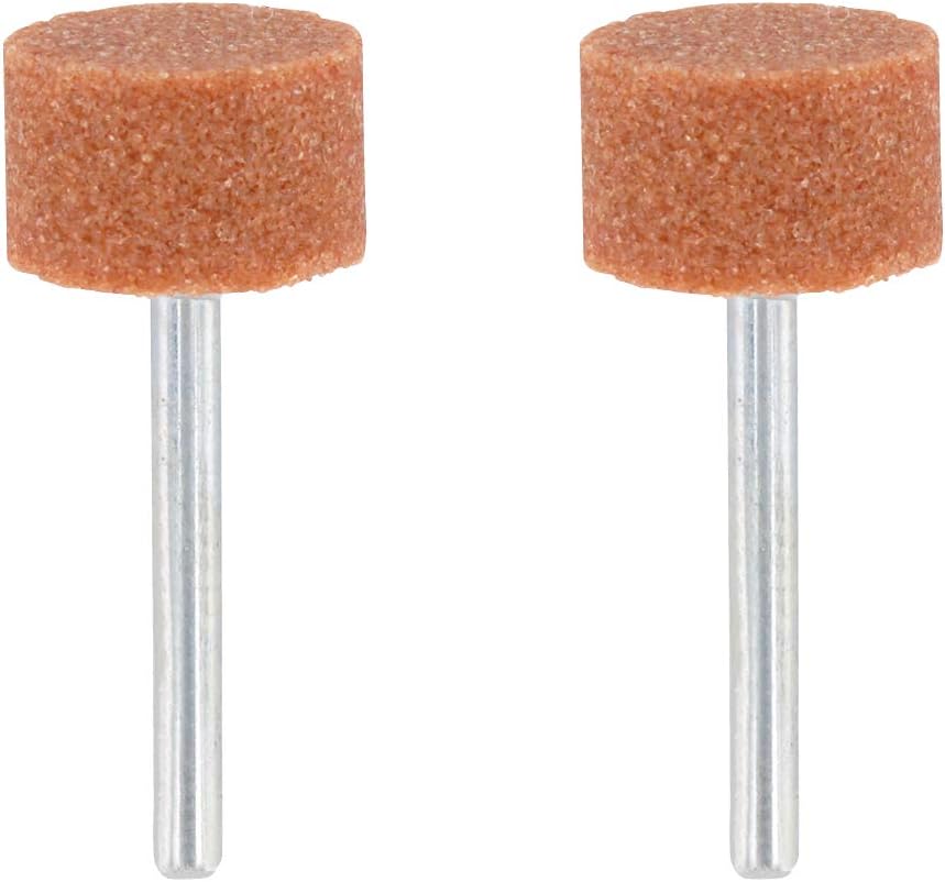 8193 Aluminium Oxide Grinding Stones Accessory Set, 2 Cylindrical Grinding Stones for Grinding and Sharpening Metals (15,9 mm)