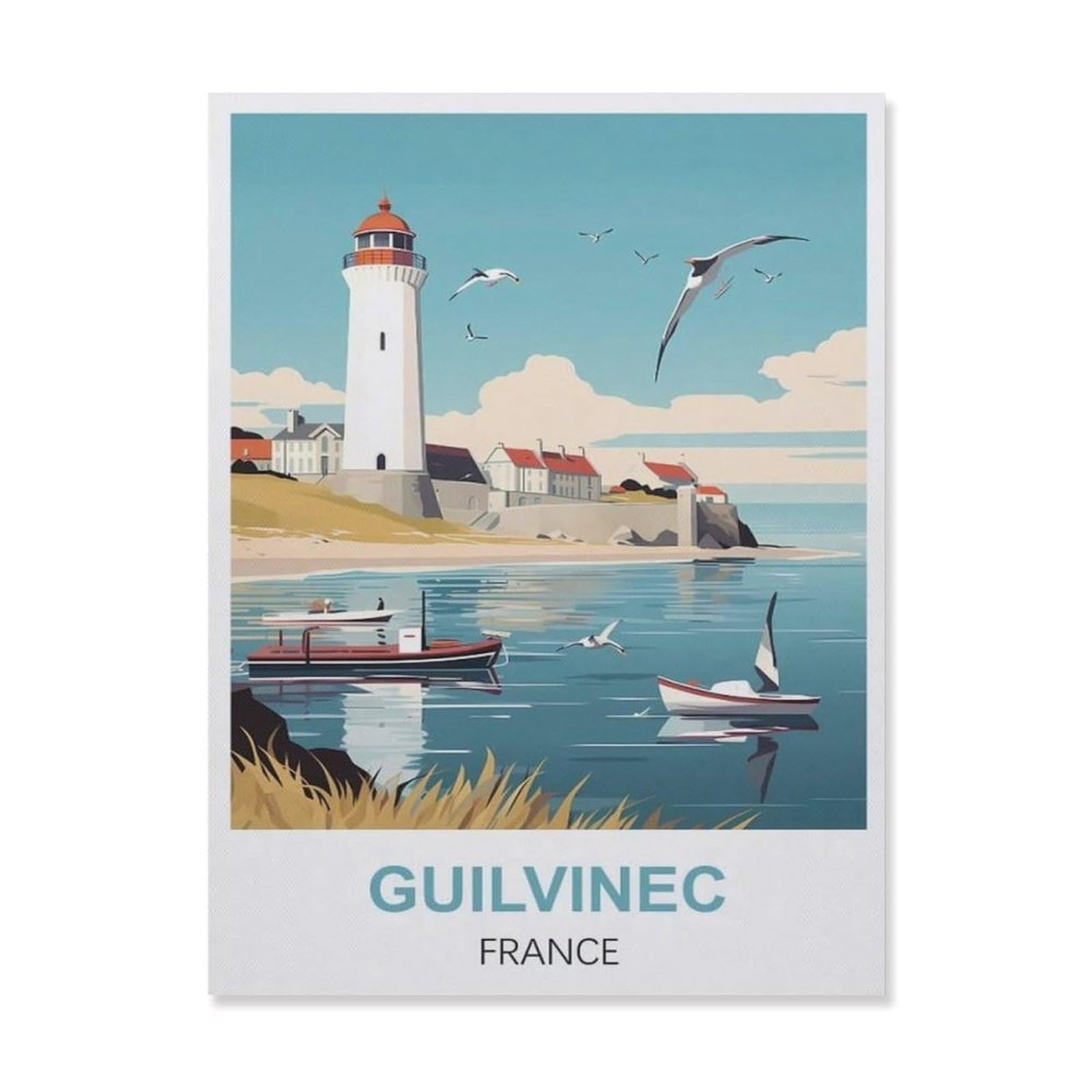 Vintage Art Metal Signs Funny Sign，Guilvinec France(15x30cm）