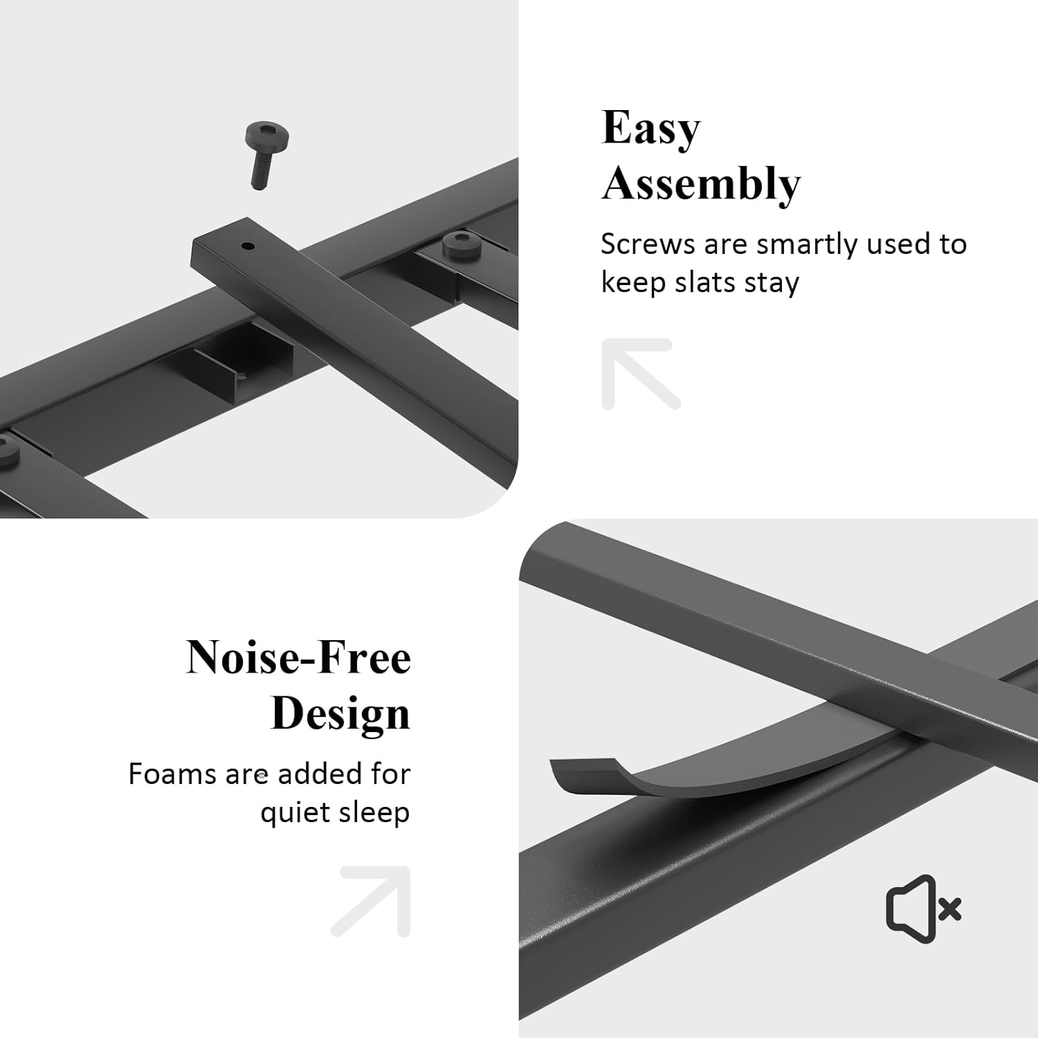 Queen Size Metal Platform Bed Frame with Victorian Style Headboard and Footboard/Under Bed Storage/Easy Assemble/No Box Spring Needed/Noise Free/Black