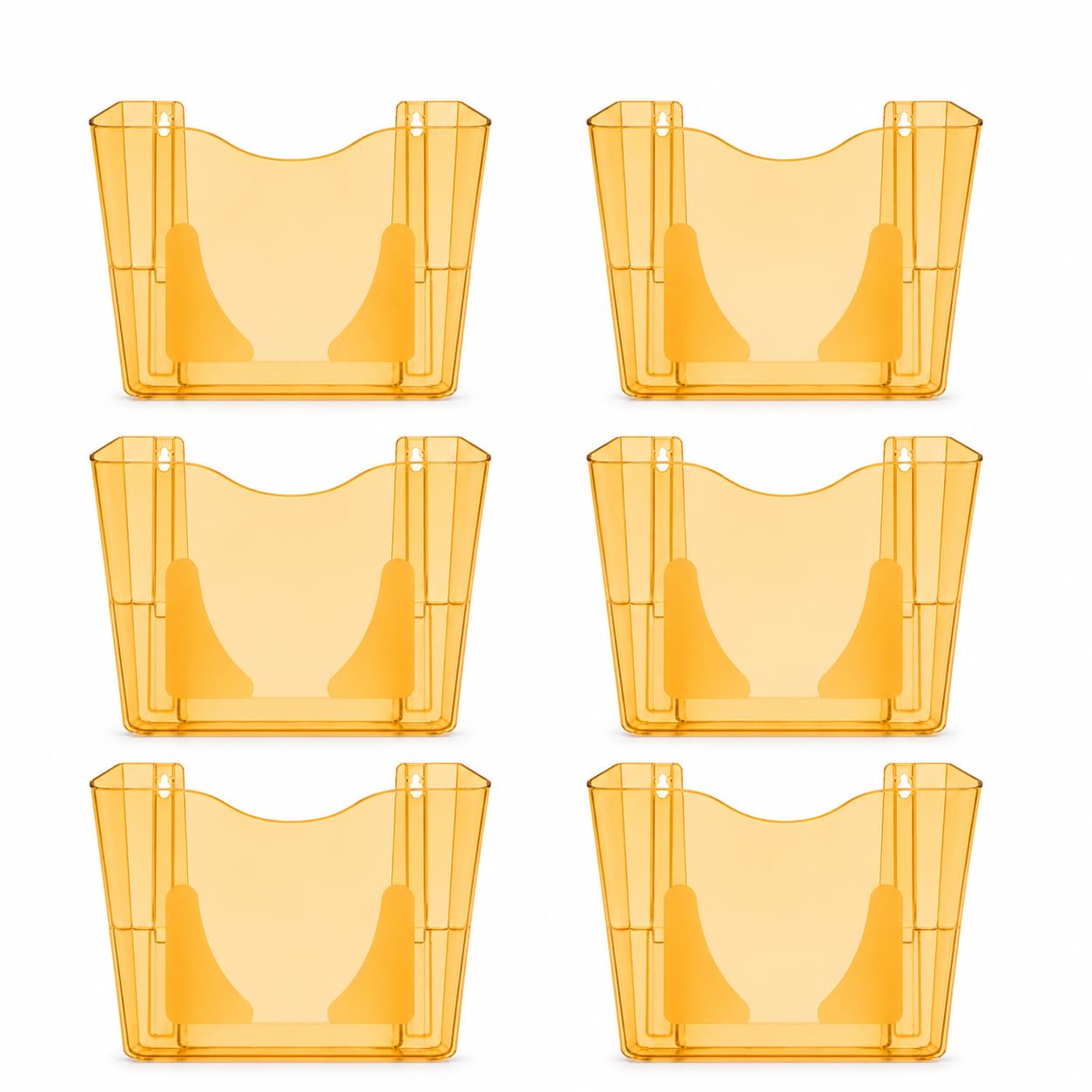 Deflecto Pack of 6 Gemstone collection A4 Portrait Wall Pocket Literature File - Amber