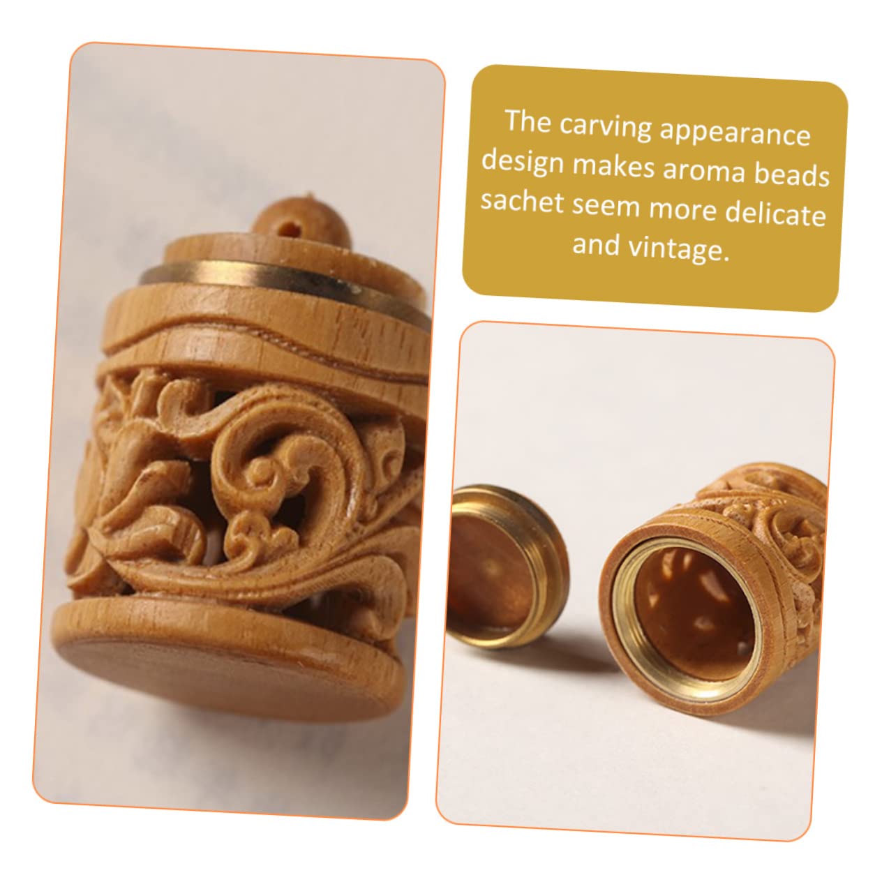 Ciieeo 8stücke Titel Holz Duftkugel Flasche Handgeschnitzter Aromatherapie Für Auto Und Zuhause Vintage Design Füllbar Mit Duftperlen