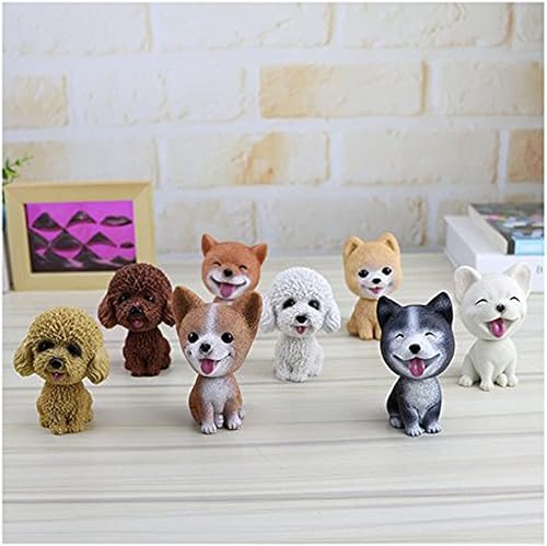 Miniatura 3 de BobbleHead - Perros hechos a mano con memoria de la infancia para automóvil, decoración de vehículos, cabeza mecedora hecha de resina natural