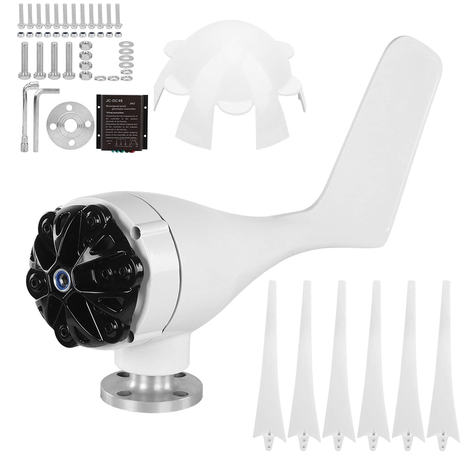 Kit di Eoliche a 6 Pale per Generatore Eolico Ad Alto Utilizzo del 300 W per Terrazze e Cabine - Pale da 21,7 Pollici (#3)