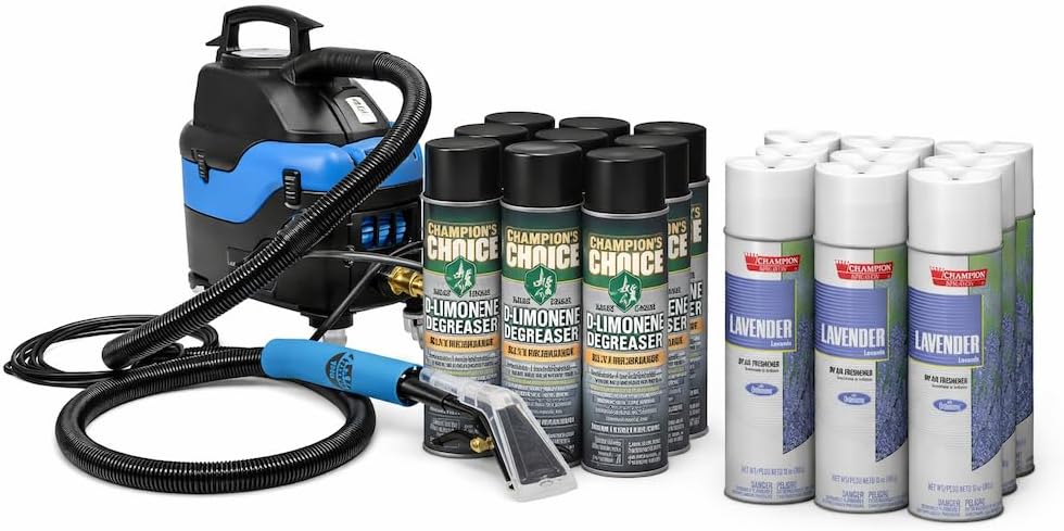 Mytee S-300H Heated Carpet Extractor Cleaning Bundle with Citrus Degreaser and Lavender Air Freshener (24-Can Chemical Pack)