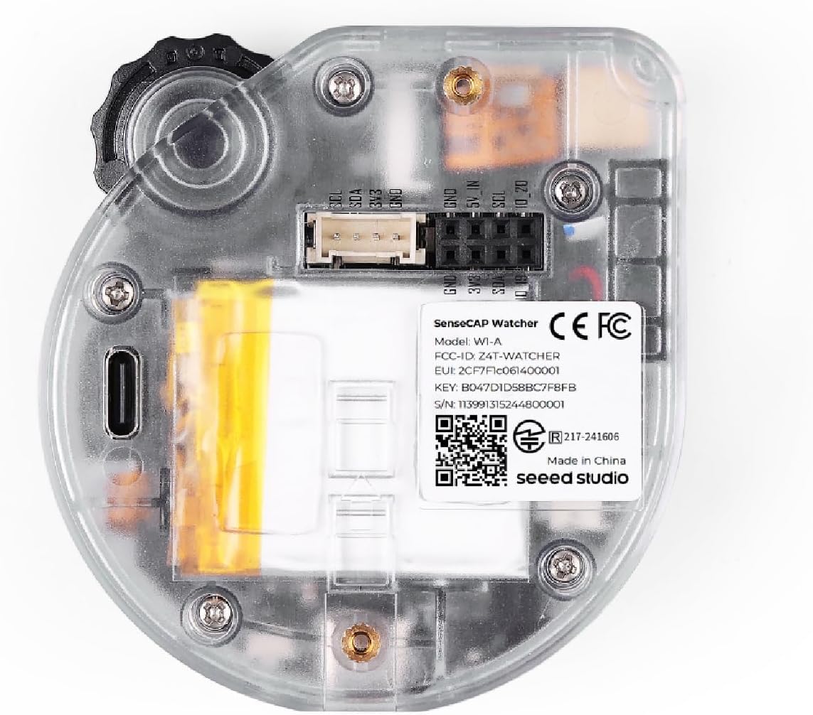 SenseCAP Watcher W1-A AI Agent with Clear Enclosure, ESP32S3 Processor, Microphone, Camera, Speaker, Voice Control
