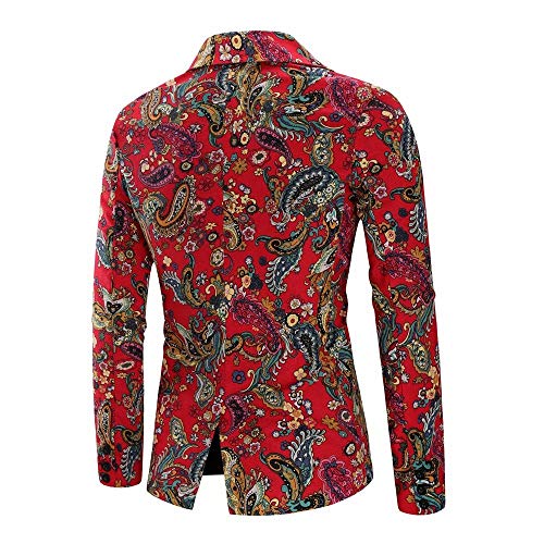 KISSQIQI Men's Print Floral Suit Casual Slim Fit Luxury Dress Blazer Jacket Party Coats3