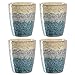Produktbild LEONARDO HOME Matera Becher Set 4-teilig - Große Keramiktassen - Inhalt 300 ml - Handarbeit - Mikrowellengeeignet, spülmaschinenfest - 4er Set in beige/anthrazit/blau, 022819
