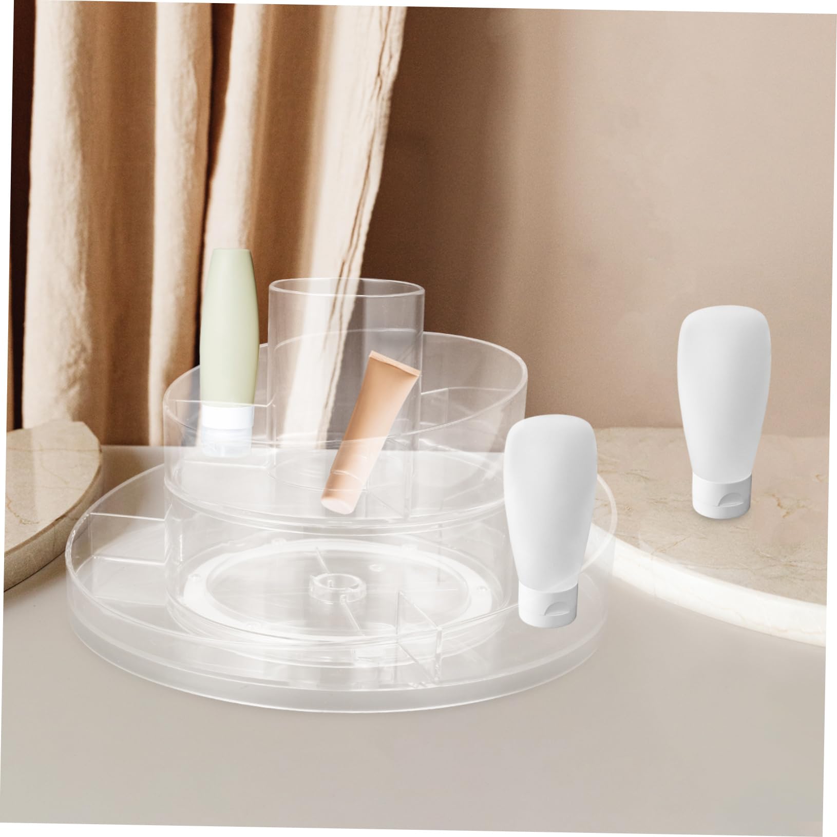 Organizzatore Cosmetici Girevole 360° PET a Due Livelli