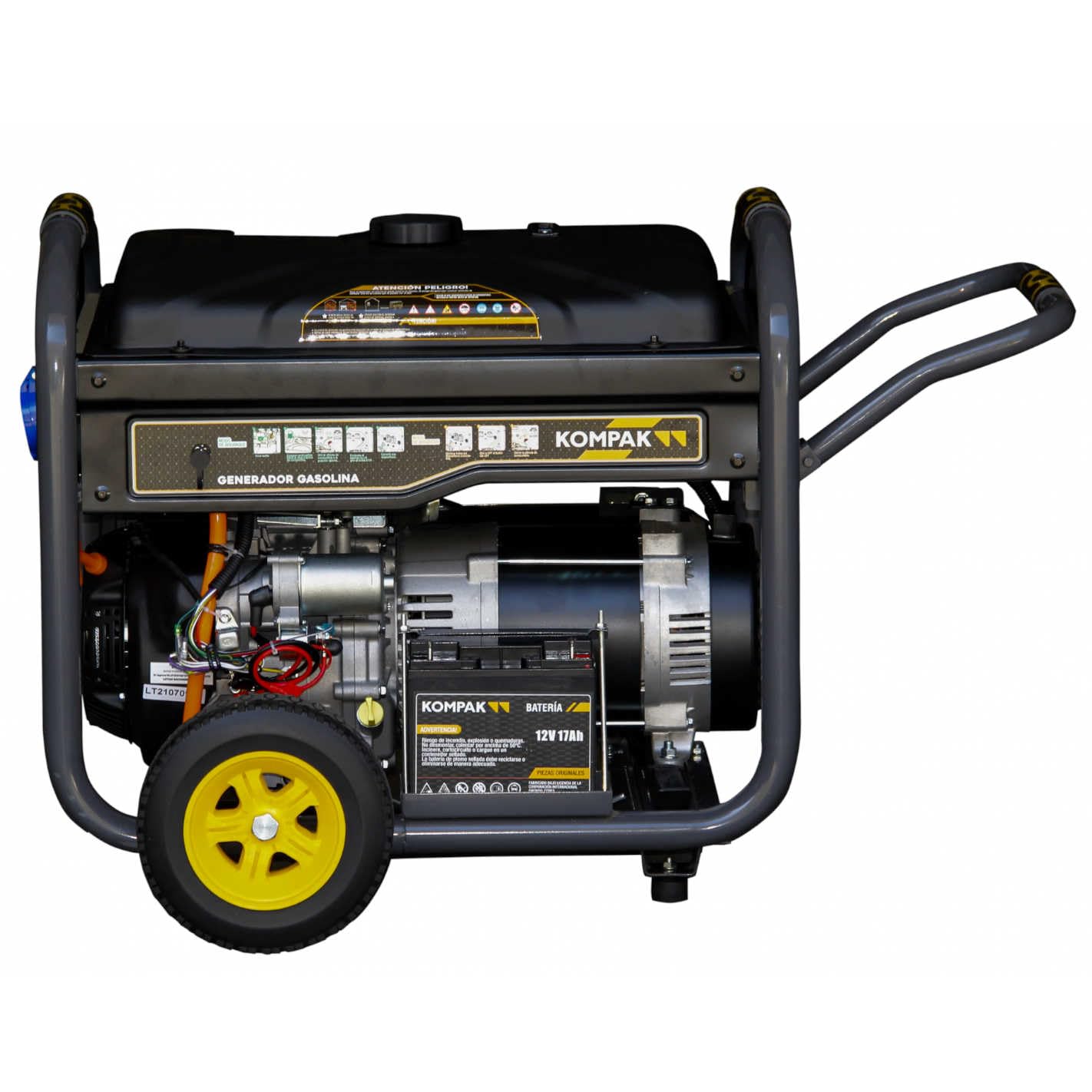 Dual Fuel Strom-Generator 10 kVA | KOMPLETT-SET – Benzin & Propangas Notstromaggregat 230/400 V – fahrbar inkl. 4er-Steckerleiste, Gasflasche & Zubehör